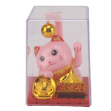 Arm Waving Fortune Cat Solar Powered Light Induction Lucky Cat Decoration for Desks Windows Car Dashboards Pink Small In Australia - Darrahopens