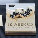 Castle 3D Memo Pad Multifunction 2024 Calendar Notepad Convenience Stickers with Light Christmas Gift