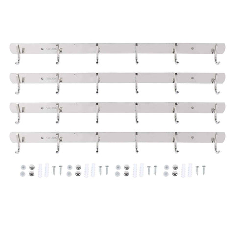 4 Pcs 6 Hooks Stainless Steel Cloak Hanger Wall Mounted Hanging Coat Rack for Laundry Rooms Entryways In Australia - Darrahopens