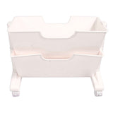Double Layer Movable Deskside Bookshelf Removable Small Bookcase Dormitory Organize Trolley Shelf White In Australia - Darrahopens