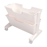 Double Layer Movable Deskside Bookshelf Removable Small Bookcase Dormitory Organize Trolley Shelf White In Australia - Darrahopens