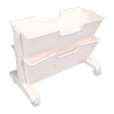 Double Layer Movable Deskside Bookshelf Removable Small Bookcase Dormitory Organize Trolley Shelf White In Australia - Darrahopens