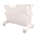 Double Layer Movable Deskside Bookshelf Removable Small Bookcase Dormitory Organize Trolley Shelf White In Australia - Darrahopens