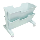 Double Layer Movable Deskside Bookshelf Removable Small Bookcase Dormitory Organize Trolley Shelf Blue In Australia - Darrahopens