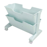 Double Layer Movable Deskside Bookshelf Removable Small Bookcase Dormitory Organize Trolley Shelf Blue In Australia - Darrahopens