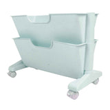 Double Layer Movable Deskside Bookshelf Removable Small Bookcase Dormitory Organize Trolley Shelf Blue In Australia - Darrahopens