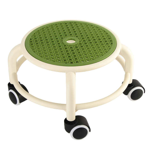 Round Rolling Low Stool Comfortable Universal Wheel Movable Mini Stool High Weight Capacity for Home Green In Australia - Darrahopens