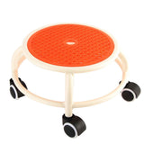 Round Rolling Low Stool Comfortable Universal Wheel Movable Mini Stool High Weight Capacity for Home Orange In Australia - Darrahopens