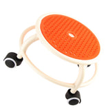 Round Rolling Low Stool Comfortable Universal Wheel Movable Mini Stool High Weight Capacity for Home Orange