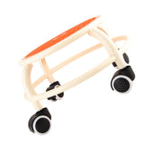 Round Rolling Low Stool Comfortable Universal Wheel Movable Mini Stool High Weight Capacity for Home Orange
