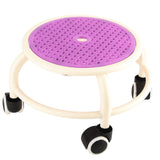 Round Rolling Low Stool Comfortable Universal Wheel Movable Mini Stool High Weight Capacity for Home Purple
