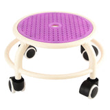 Round Rolling Low Stool Comfortable Universal Wheel Movable Mini Stool High Weight Capacity for Home Purple