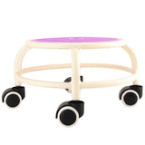 Round Rolling Low Stool Comfortable Universal Wheel Movable Mini Stool High Weight Capacity for Home Purple