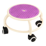 Round Rolling Low Stool Comfortable Universal Wheel Movable Mini Stool High Weight Capacity for Home Purple