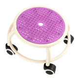 Round Rolling Low Stool Comfortable Universal Wheel Movable Mini Stool High Weight Capacity for Home Purple