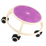 Round Rolling Low Stool Comfortable Universal Wheel Movable Mini Stool High Weight Capacity for Home Purple