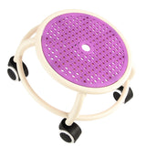 Round Rolling Low Stool Comfortable Universal Wheel Movable Mini Stool High Weight Capacity for Home Purple