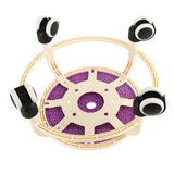 Round Rolling Low Stool Comfortable Universal Wheel Movable Mini Stool High Weight Capacity for Home Purple
