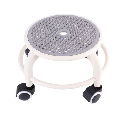Round Rolling Low Stool Comfortable Universal Wheel Movable Mini Stool High Weight Capacity for Home Grey In Australia - Darrahopens