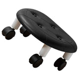 Round Low Rolling Stools Fuax Leather Universal Wheel Small Roller Swivel Stool High Weight Capacity for Home Black In Australia - Darrahopens