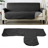 Sofa Protective Cover Waterproof Washable Wear Resistant 2 Seats Polyester Mat for Pets Gray