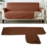 Sofa Protective Cover Waterproof Washable Wear Resistant 2 Seats Polyester Mat for Pets Brown
