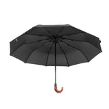 Automatic Folding Umbrella 10 Ribs Triple Folding Imitation Wood Handle Automatic Open Close Umbrella for Outdoor Gift In Australia - Darrahopens