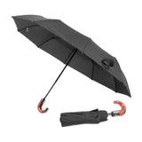 Automatic Folding Umbrella 10 Ribs Triple Folding Imitation Wood Handle Automatic Open Close Umbrella for Outdoor Gift