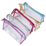 Clear Cosmetic Bag Waterproof Transparent PVC Makeup Toiletry Pouch with Handle Strap for Bathroom Travel 5pcs