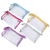 Clear Cosmetic Bag Waterproof Transparent PVC Makeup Toiletry Pouch with Handle Strap for Bathroom Travel 5pcs