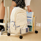 Wheeled Storage Containers Plastic Transparent Under Desk Book Storage Box with Roller for School Dorm Office Bedroom