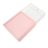 Clear Drawer Storage Box Large Capacity Desktop Drawer Storage Container Organizer for Office Pink