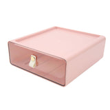 Clear Drawer Storage Box Large Capacity Desktop Drawer Storage Container Organizer for Office Pink