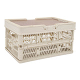 Camping Picnic Basket Foldable Large Capacity Multifunction Handheld Camping Storage Basket Camping Storage Box Grey White S