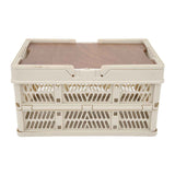 Camping Picnic Basket Foldable Large Capacity Multifunction Handheld Camping Storage Basket Camping Storage Box Grey White M In Australia - Darrahopens