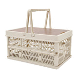 Camping Picnic Basket Foldable Large Capacity Multifunction Handheld Camping Storage Basket Camping Storage Box Grey White M In Australia - Darrahopens