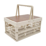 Camping Picnic Basket Foldable Large Capacity Multifunction Handheld Camping Storage Basket Camping Storage Box Grey White M In Australia - Darrahopens