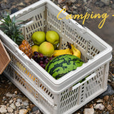 Camping Picnic Basket Foldable Large Capacity Multifunction Handheld Camping Storage Basket Camping Storage Box Grey White M In Australia - Darrahopens