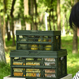Camping Picnic Basket Foldable Large Capacity Multifunction Handheld Camping Storage Basket Camping Storage Box Green M