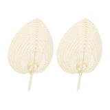2 Pcs Handheld Leaf Braided Fan Handmade Bamboo Straw Chinese Craft Fan for Decoration In Australia - Darrahopens