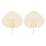 2 Pcs Handheld Leaf Braided Fan Handmade Bamboo Straw Chinese Craft Fan for Decoration In Australia - Darrahopens