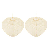 2 Pcs Handheld Leaf Braided Fan Handmade Bamboo Straw Chinese Craft Fan for Decoration