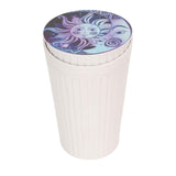 Portable Car Ashtray with Lid Double Smoke Hole White Car Covered Ashtray for Home Use Outdoor Travel