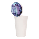 Portable Car Ashtray with Lid Double Smoke Hole White Car Covered Ashtray for Home Use Outdoor Travel