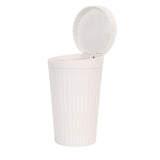 Portable Car Ashtray with Lid Double Smoke Hole White Car Covered Ashtray for Home Use Outdoor Travel