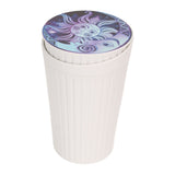 Portable Car Ashtray with Lid Double Smoke Hole White Car Covered Ashtray for Home Use Outdoor Travel