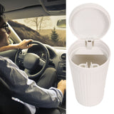 Portable Car Ashtray with Lid Double Smoke Hole White Car Covered Ashtray for Home Use Outdoor Travel