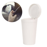 Portable Car Ashtray with Lid Double Smoke Hole White Car Covered Ashtray for Home Use Outdoor Travel