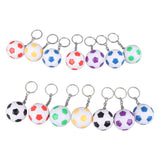 14pcs PVC Soccer Keychains Key Ring Football Keychains Waterproof Football Keyrings Sport Ball Key Chain Pull On Closure