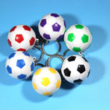 14pcs PVC Soccer Keychains Key Ring Football Keychains Waterproof Football Keyrings Sport Ball Key Chain Pull On Closure